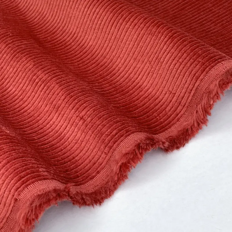 Brick 8-Wale Stretch Corduroy Fabric 1