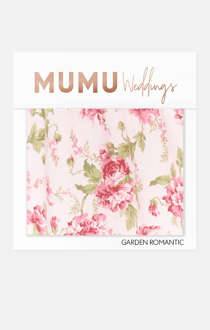 Bridesmaid Fabric Swatch – Garden Romantic Print Sample 1