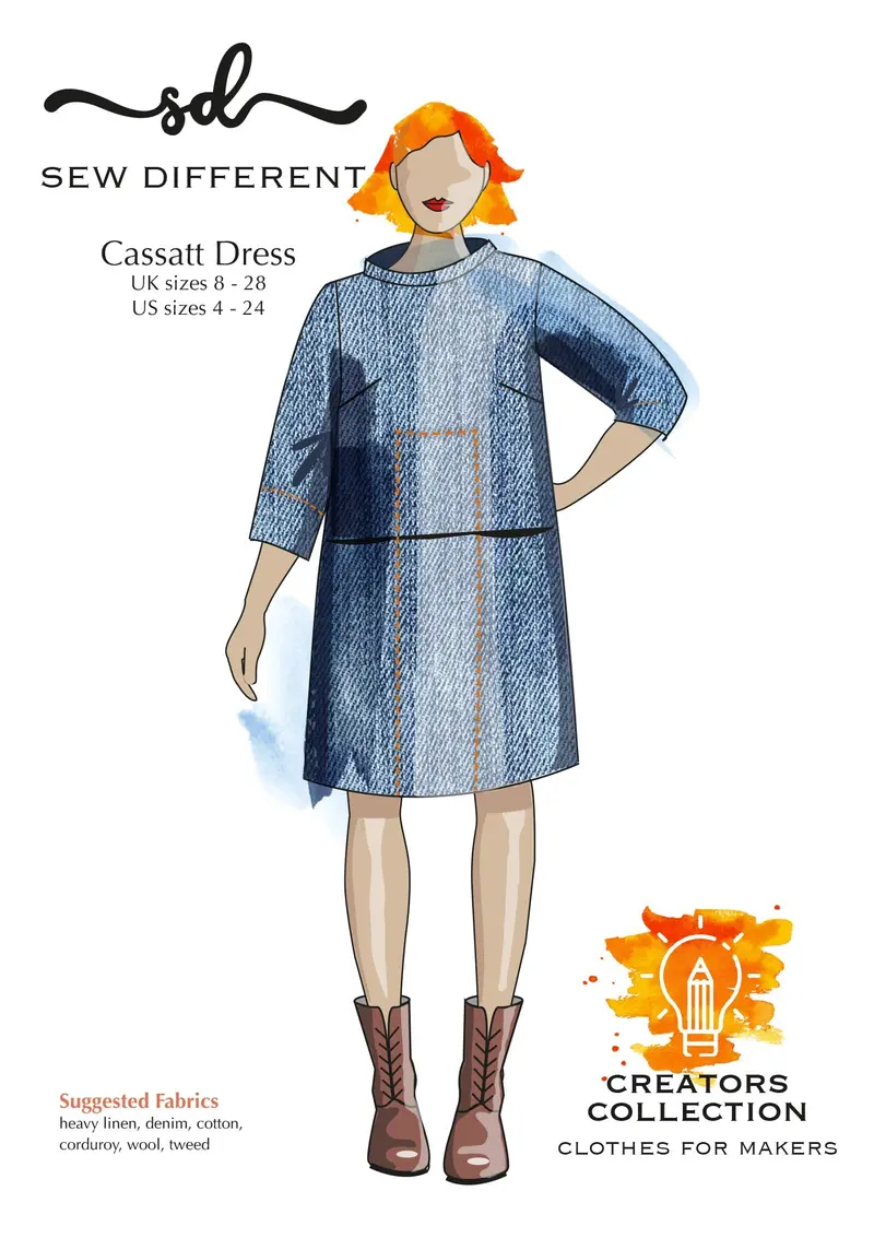 Cassatt Dress Sewing Pattern – Art-Inspired Paper Pattern, Sew Different 1
