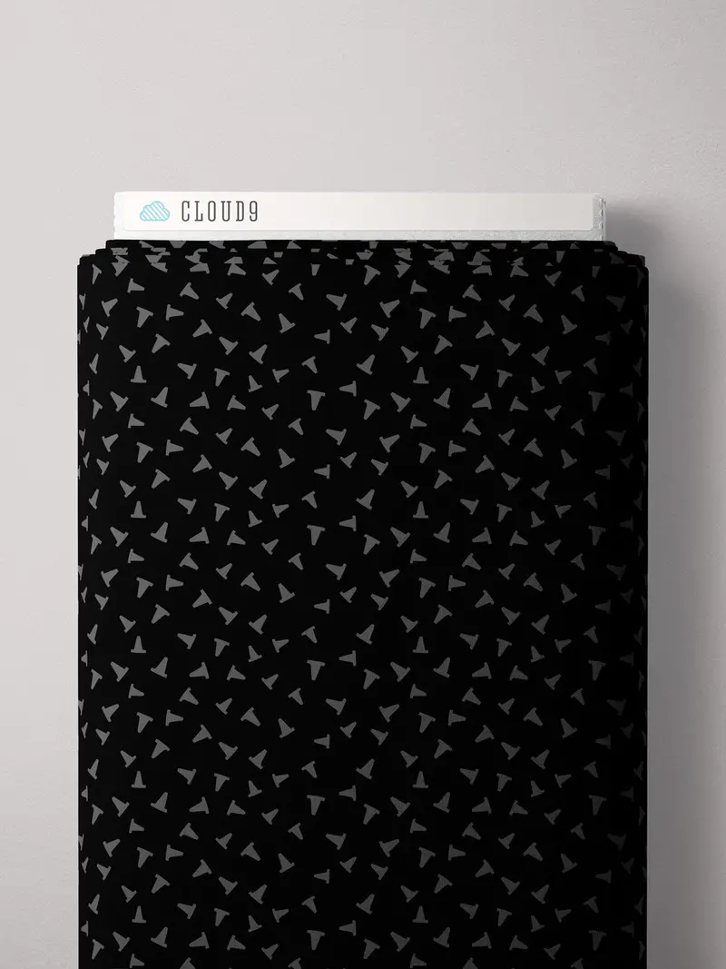 Caution Black Fabric – Fire! Fire! Fire! Collection By Loo Mcnulty, Cloud 9 Poplin 1