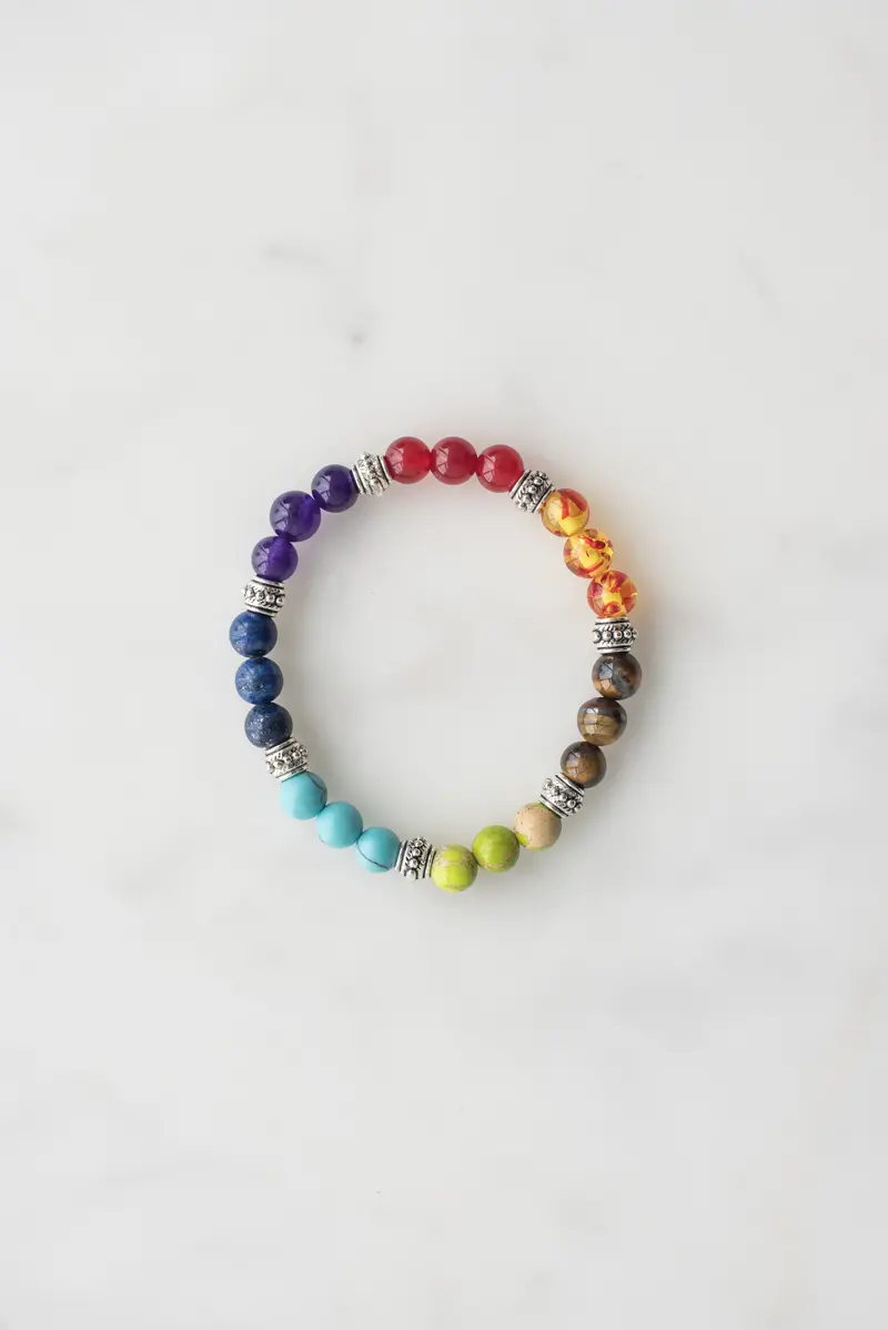 Chakra Energy Bracelet On Elegant Marble Surface 1