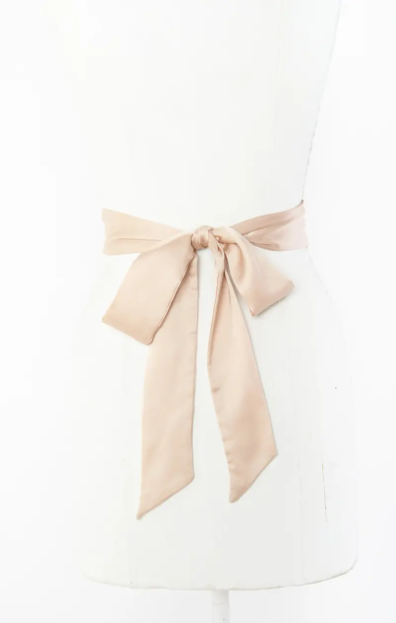 Champagne Luxe Satin Bridesmaid Sash 1