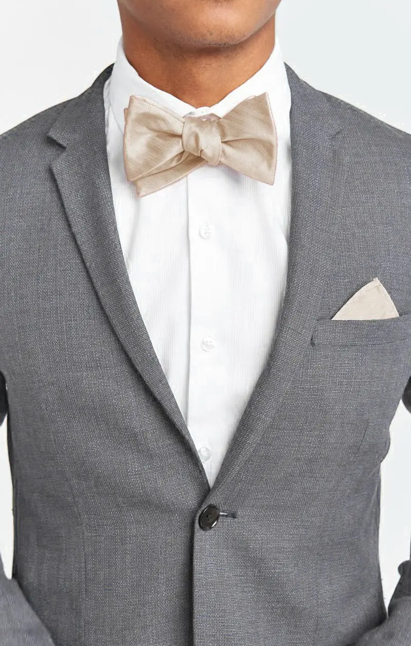 Champagne Solid Josh Bow Tie 1