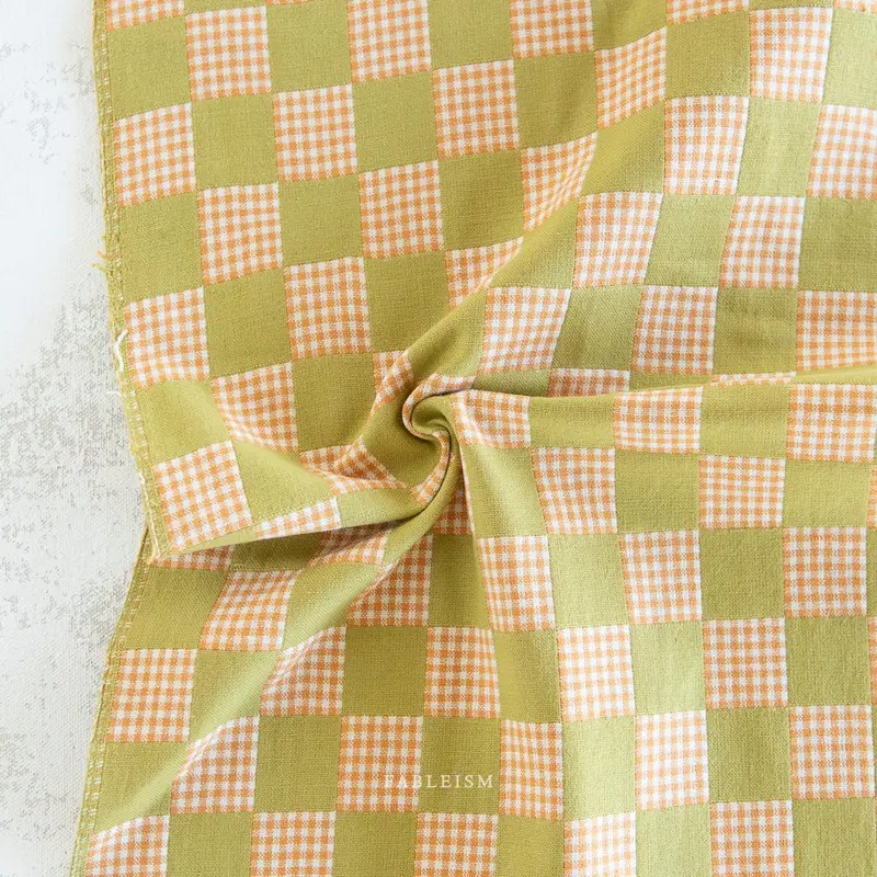 Checkmate Kiwi Check – Fresh Lime-And-White Cotton By Fableism Supply Co. 1