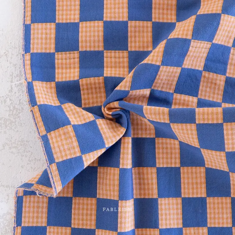 Checkmate Royal Check – Bold Navy-And-White Cotton Yardage By Fableism Supply Co. 1