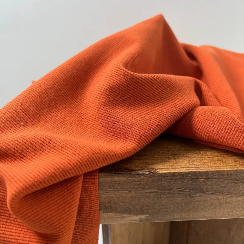 Cinnamon Stick Organic Cotton Spandex Rib Knit Fabric (360Gsm) 1
