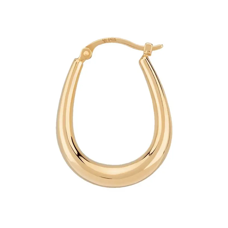 Classic 14K Gold Curved U-Hoop Earrings 1