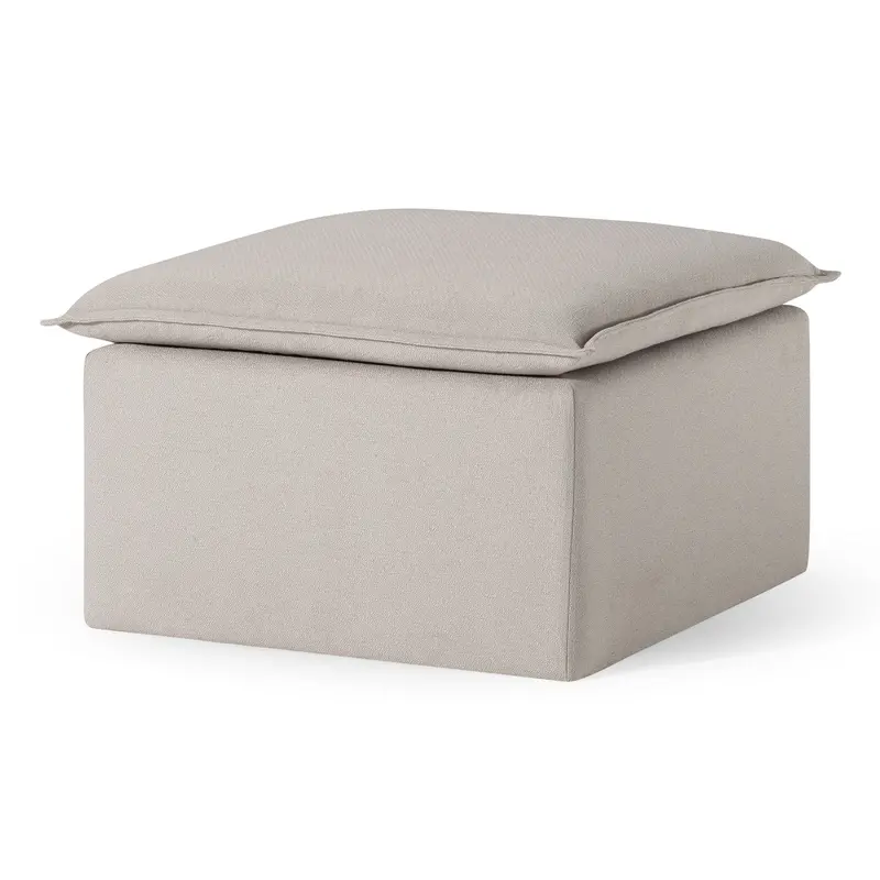 Claude Ottoman By Maven Lane – Contemporary Dove Fabric Upholstery (Open Box) 1