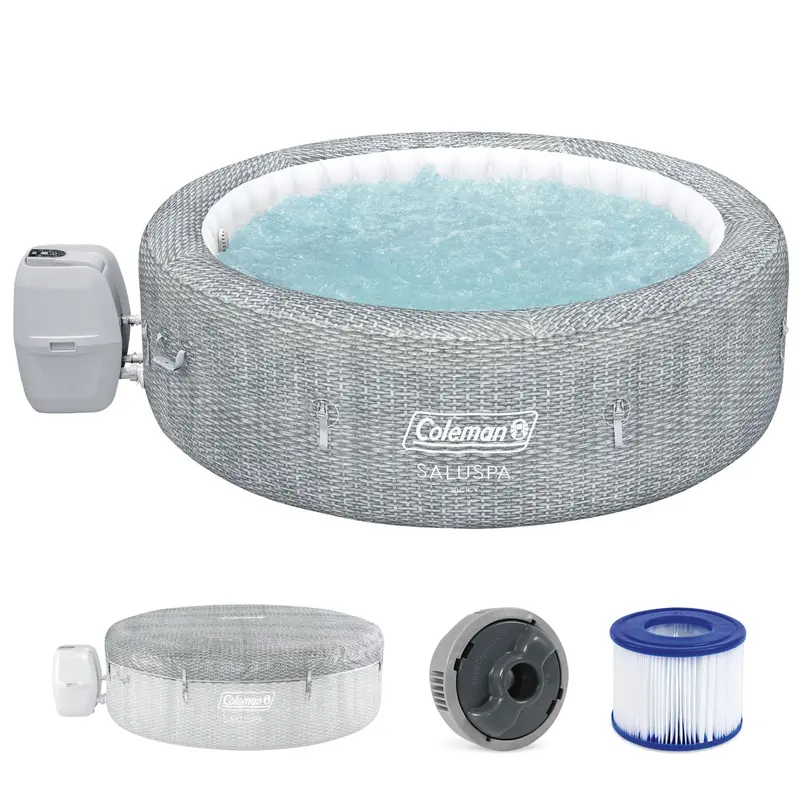 Coleman Airjet Inflatable Hot Tub – 5–7 Person Capacity With Energysense Cover (Open Box) 1
