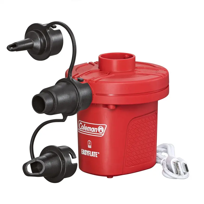 Coleman Easyflate Rechargeable Electric Air Pump – Portable Inflator With Three Nozzle Adapters 1