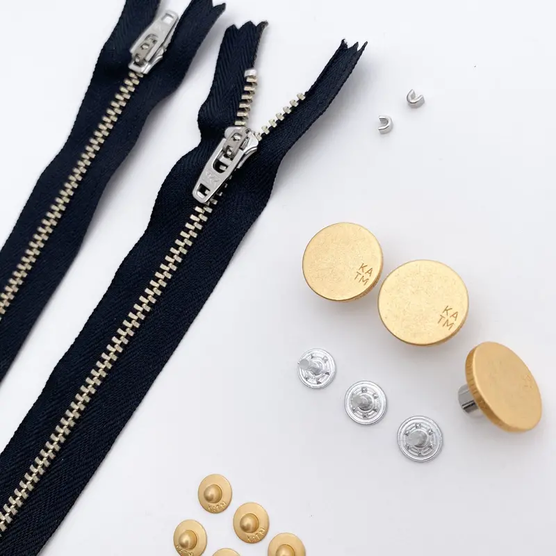 Complete Jeans Hardware Kit: Black Zipper + Gold Accents – Kylie And The Machine 1