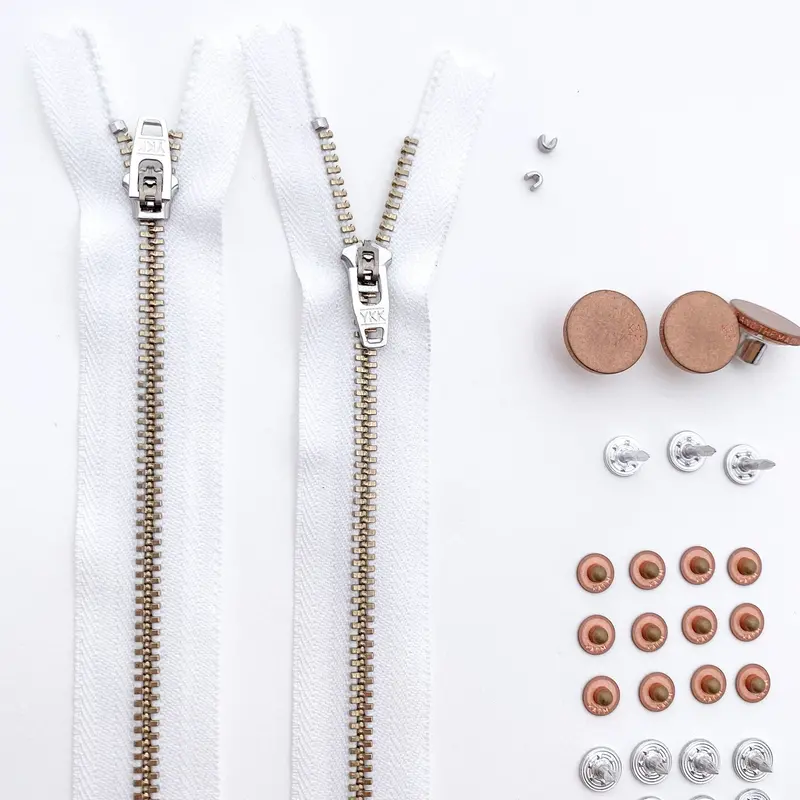 Complete Jeans Hardware Kit: White Zipper + Copper Accents – Kylie And The Machine 1