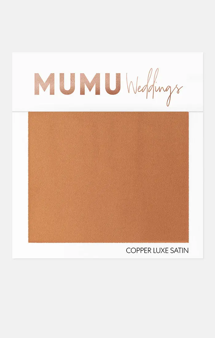 Copper Luxe Satin Fabric Swatch For Bridesmaids 1