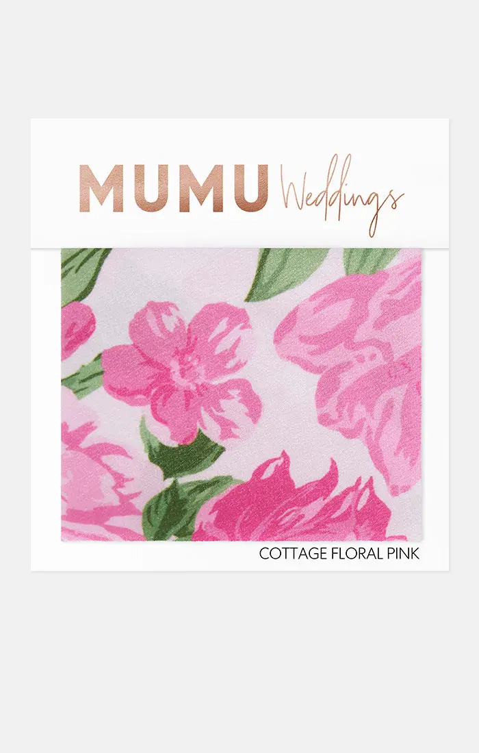 Cottage Floral Pink Bridesmaid Fabric Swatch 1