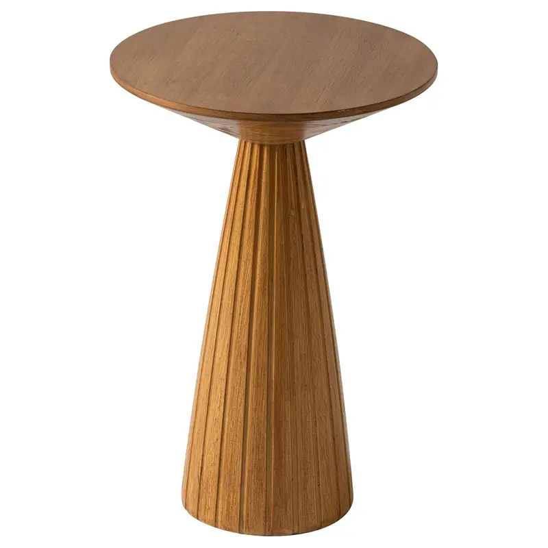 Cozayh Walnut-Finish Pedestal End Table – Compact Wood Accent Piece For Small Spaces 1
