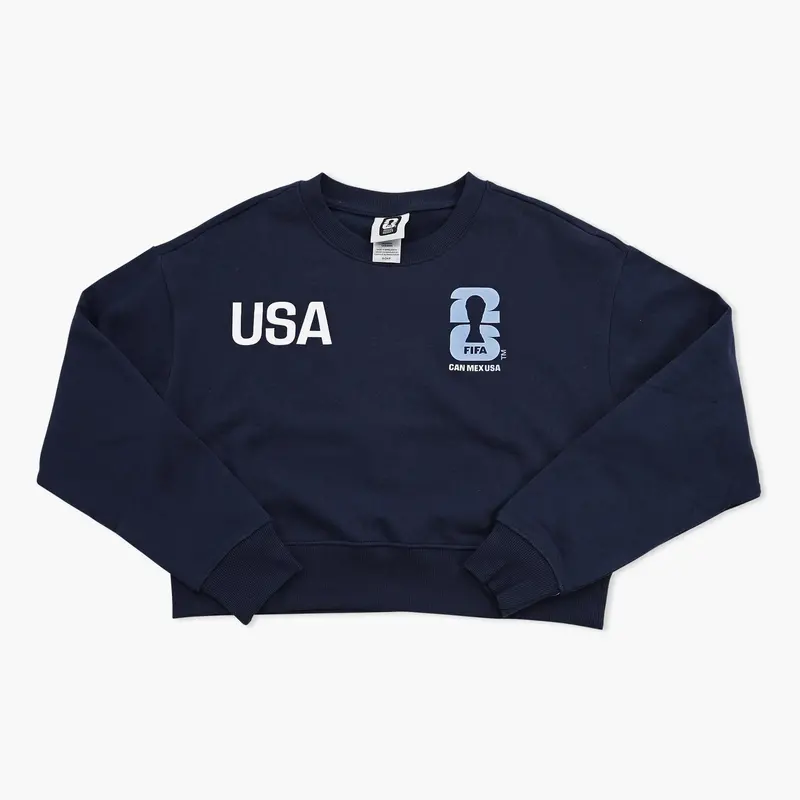 Cropped Navy Crewneck With Usa Emblem – 2026 Fifa World Cup 1