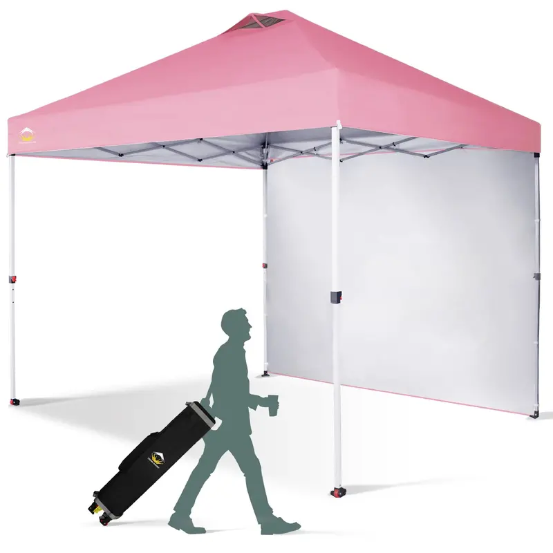 Crown Shades 10'X10' Pop-Up Canopy Tent With Push-Lock Frame & Sidewalls – Pink (Pre-Owned) 1