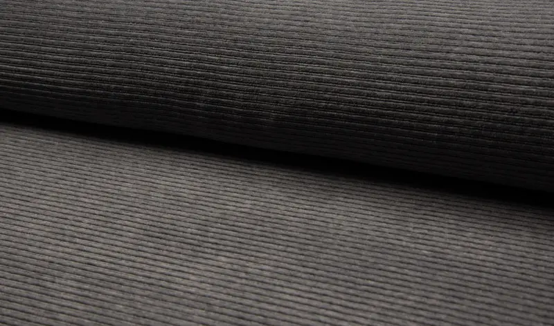 Dark Grey Melange Corduroy Jersey – European Imported Fabric 1