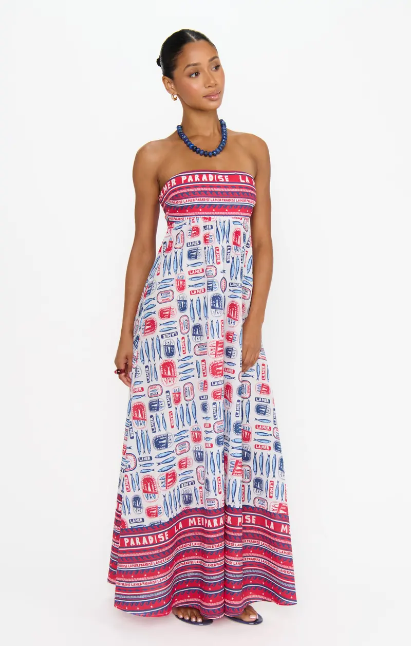 Day Out Sardine Border Maxi Dress – Flowy Full-Length Style 1