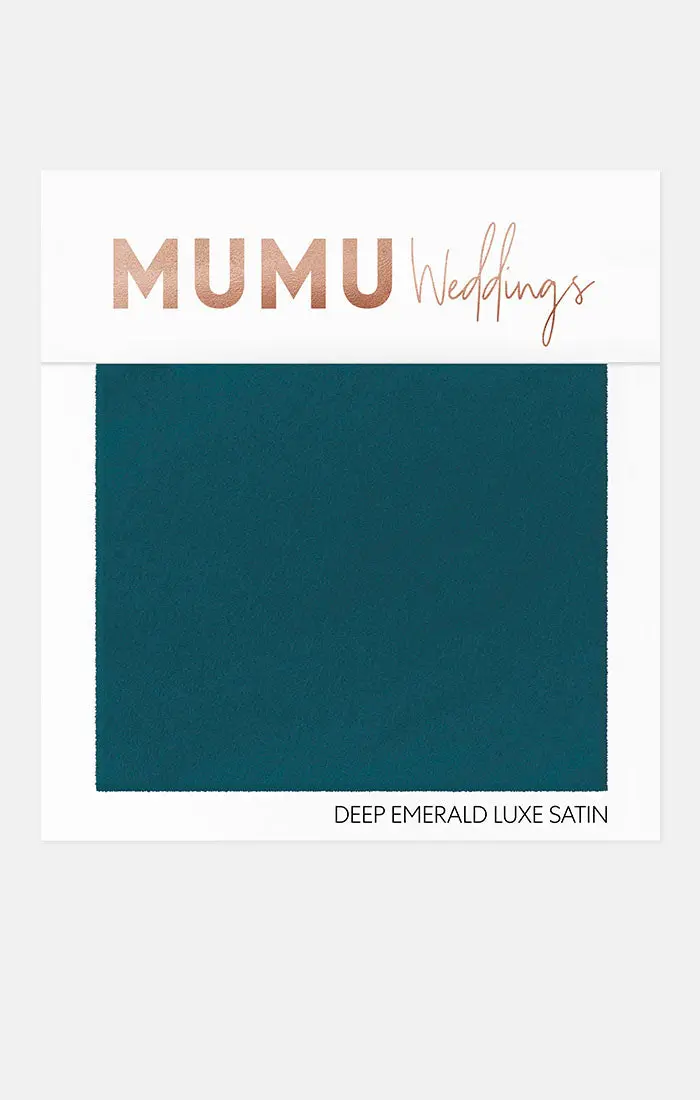 Deep Emerald Luxe Satin Bridesmaid Fabric Sample 1