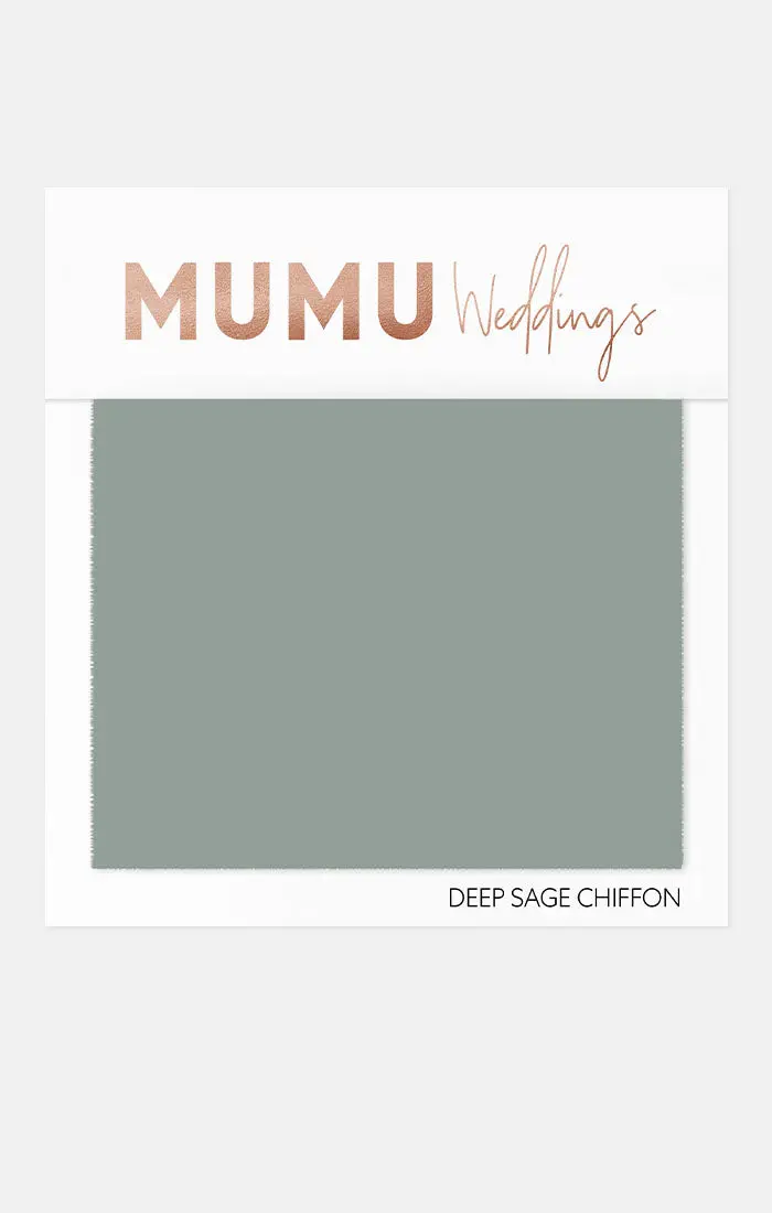 Deep Sage Chiffon Bridesmaid Fabric Sample 1