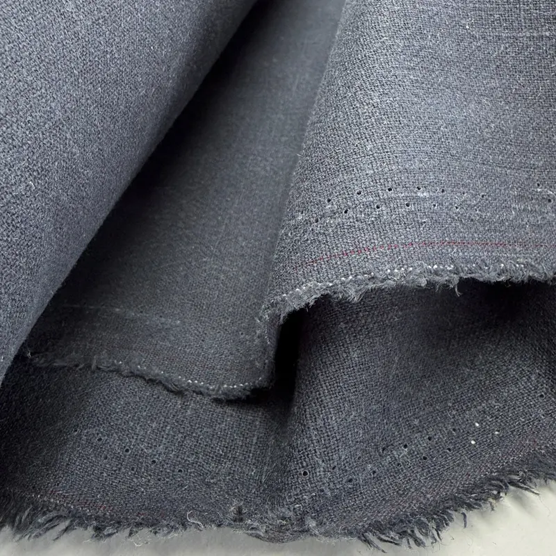 Denim Blue Ramie-Cotton Blend – Natural Fiber Textile 1
