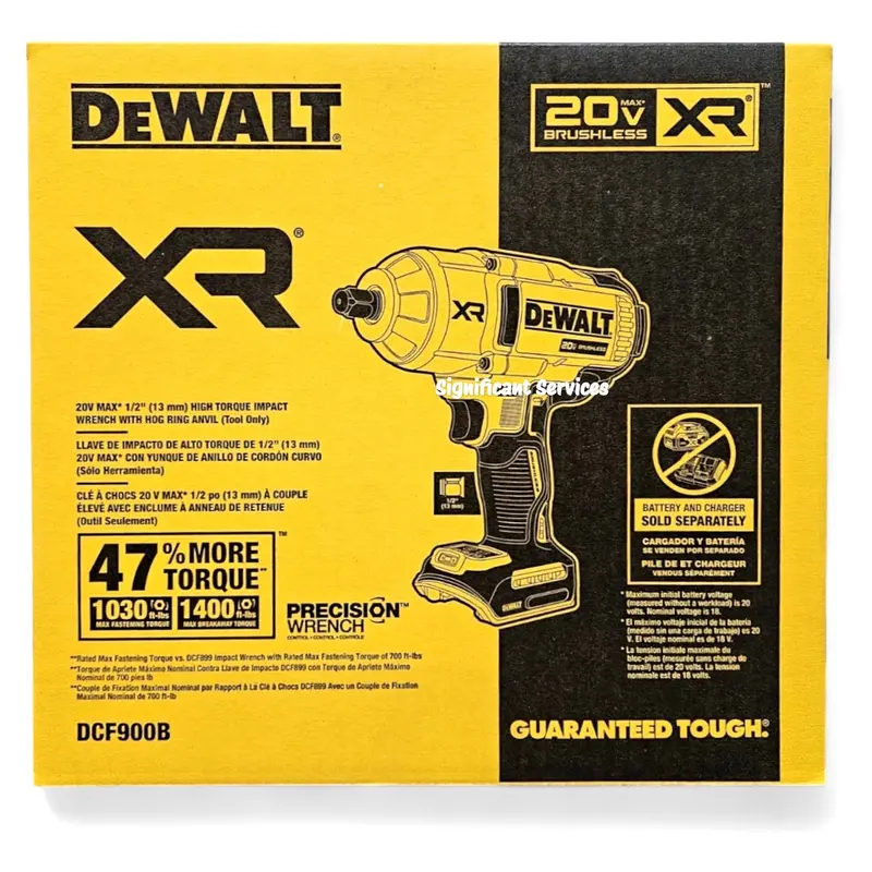 Dewalt Dcf900 20V Max Xr High-Torque Impact Wrench – 1/2" Hog Ring Anvil 1