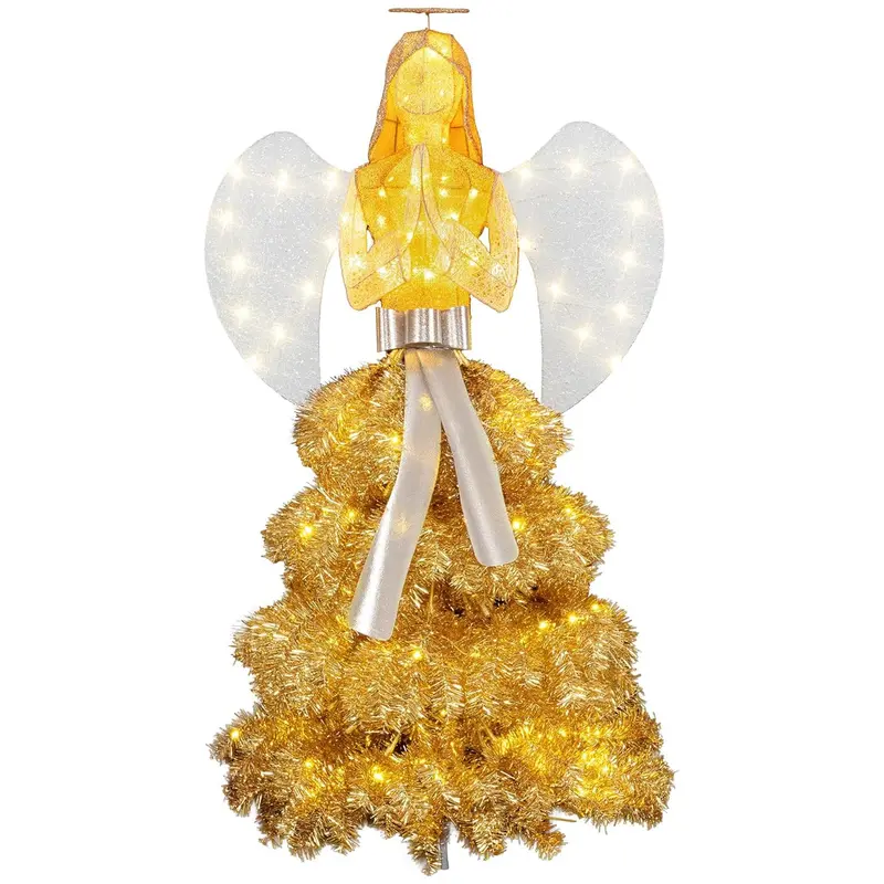 Dl-Win Illuminated 3D Angel Yard Decor – Gold And White Led Lighted Statue (Open-Box) 1