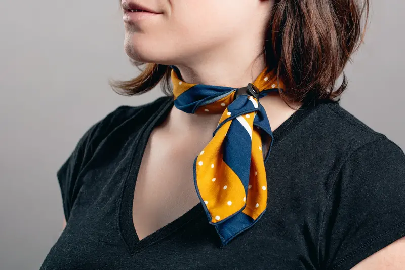 Dual-Tone Blue And Orange Woven Scarf 1