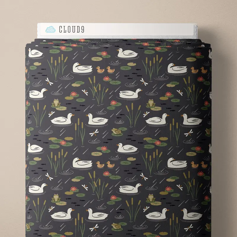 Duck Pond Poplin Fabric – Spring Showers Collection By Ann Gardner 1