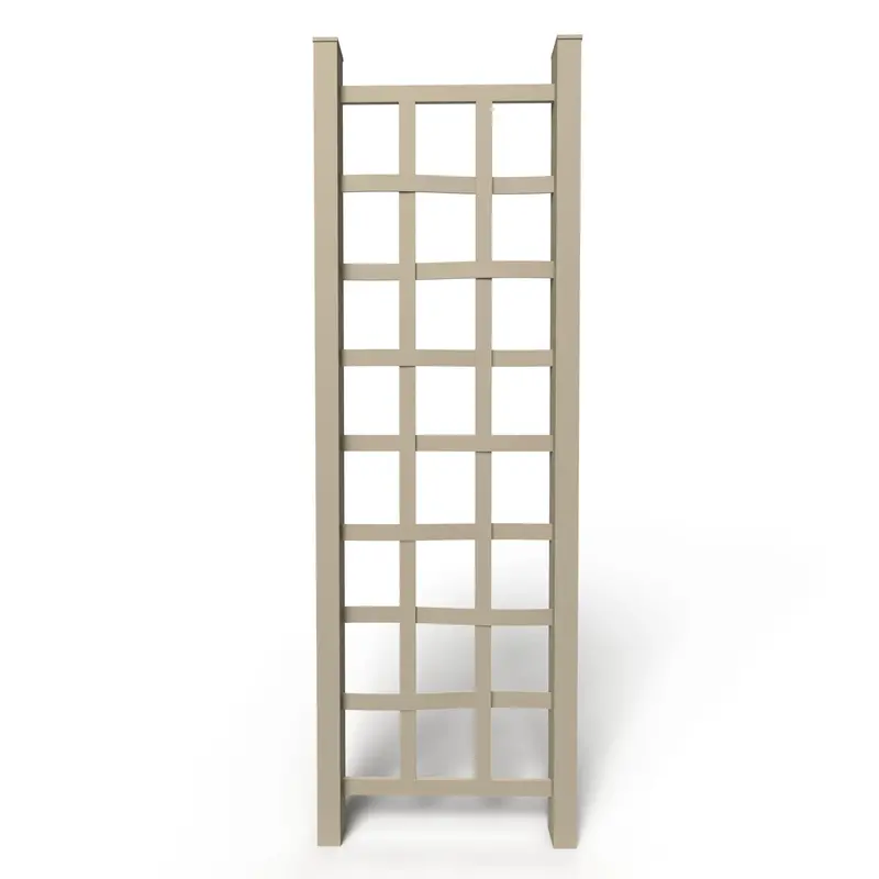 Dura-Trel Elmwood Garden Trellis – 22 In × 75 In, Mocha Pvc Vinyl With Anchoring System (Parts Only) 1