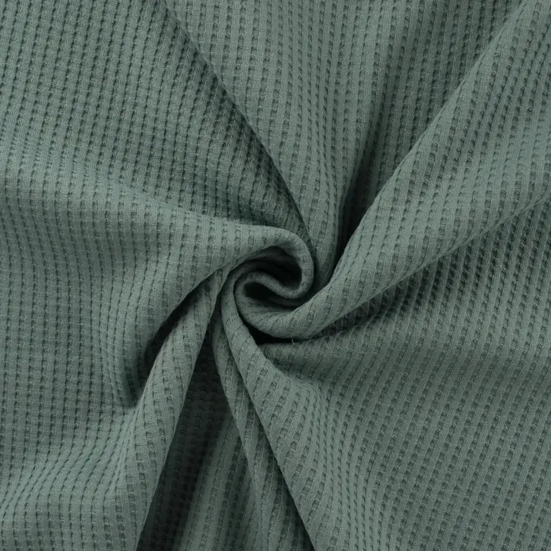 Dusty Mint Cotton Waffle Tricot – European Import 1