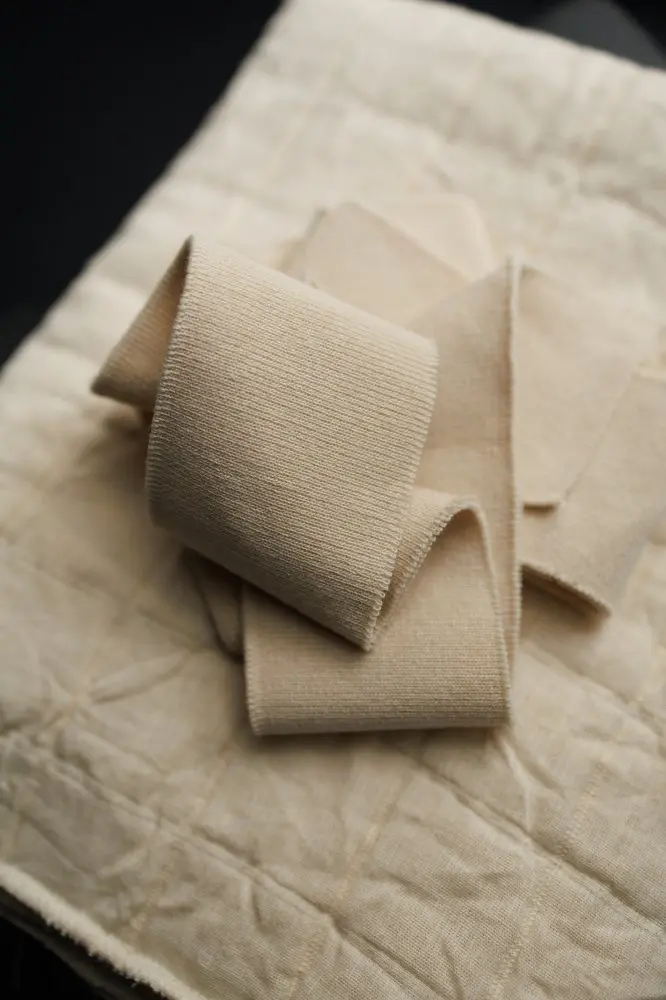 Ecru Cotton Rib Knit – Undyed, Eco-Friendly Ribbed Trim 1