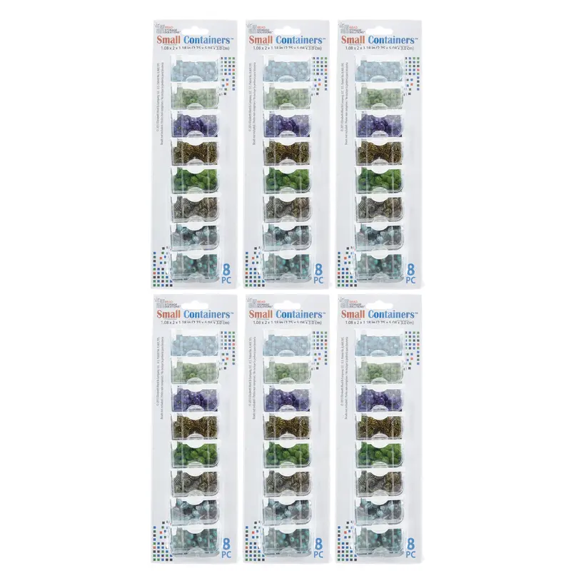 Elizabeth Ward 8-Piece Bead Storage Set – Stackable Craft Organizers, 6-Pack 1