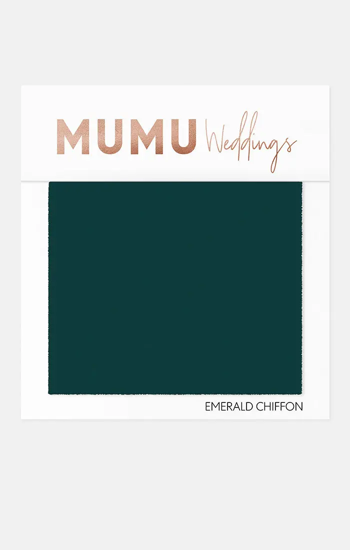 Emerald Chiffon Bridesmaid Fabric Swatch 1