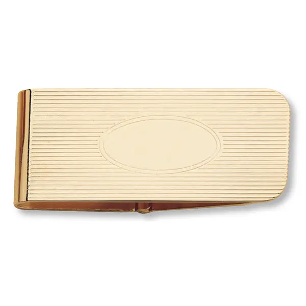 Engine-Turned Oval Money Clip With Refined Finish 1