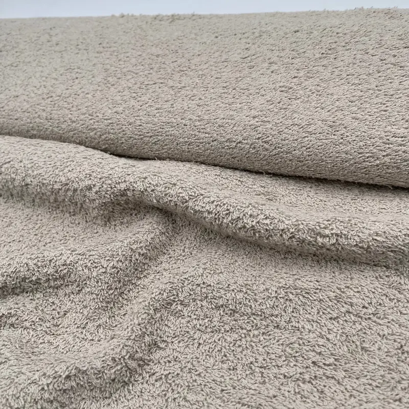European Double-Sided Terry Fabric In Light Taupe – Solid Color 1