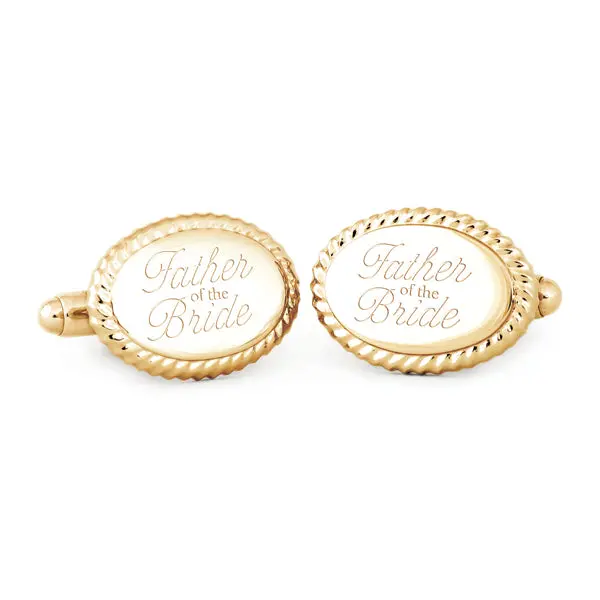 Father Of The Bride Cuff Links – Beaded Oval Style 1
