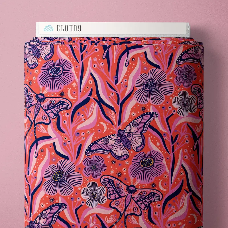 Fiery Nymphs Wonder Jungle Poplin Fabric – Pip & Lo For Cloud 9 Fabrics 1