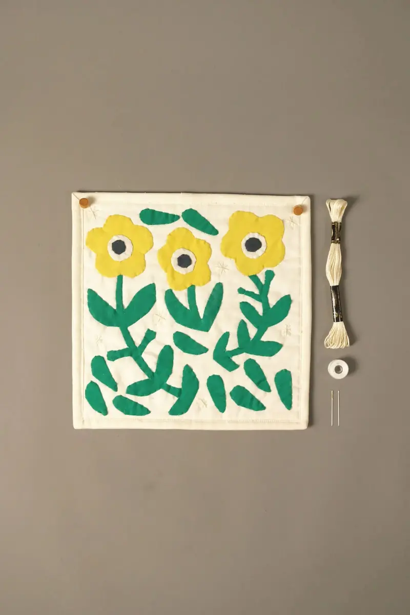 Floral Diy Embroidery Sewing Kit – 'It'S All In The Stitch' With Three Color Options 3