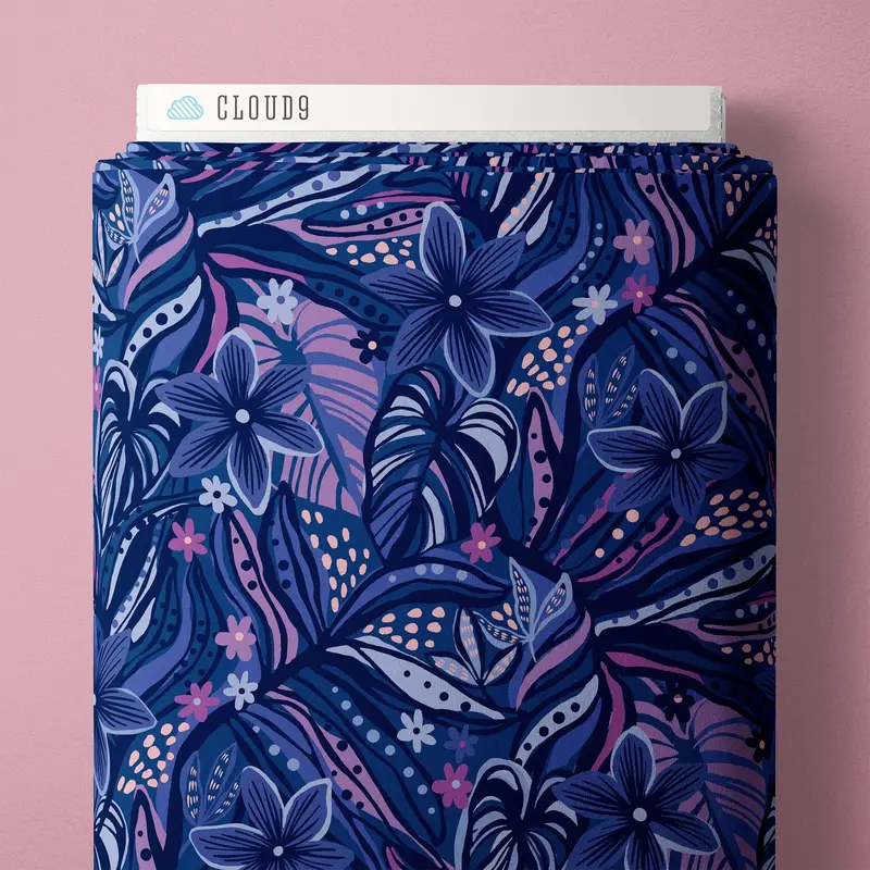 Floral Opulence Wonder Jungle Poplin Fabric – Pip & Lo For Cloud 9 Fabrics 1