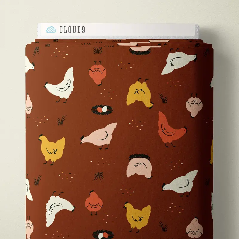 Free Range Hens Poplin Fabric – Farmhouse-Inspired Design By Shelby Warwood 1
