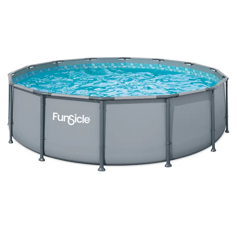 Funsicle 14-Foot By 42-Inch Round Above-Ground Swimming Pool Set — Cool Gray 1