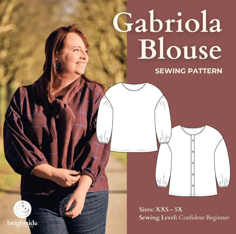 Gabriola Blouse Digital Sewing Pattern By Brightside Fabric Co. 1
