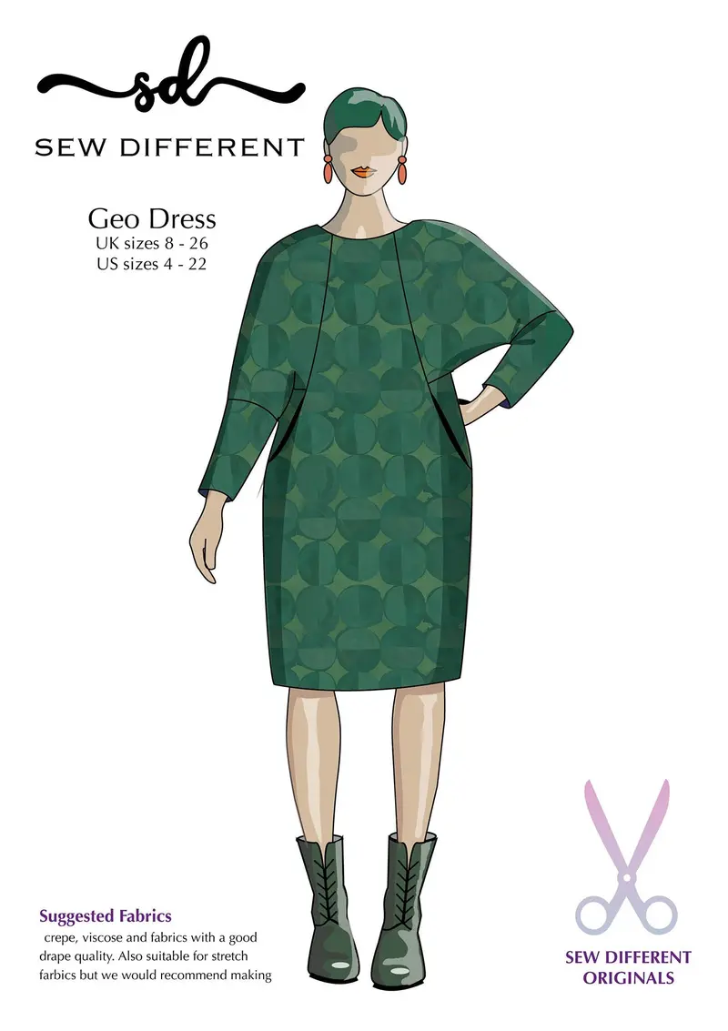 Geo Dress Sewing Pattern – Printable Pdf & Paper Options By Sew Different 1
