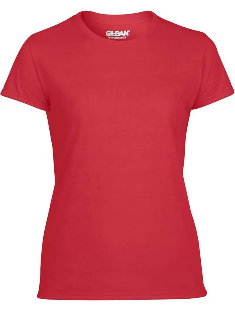 Gildan Missy-Fit Performance T-Shirt For Women – Short Sleeve, Red, Size Xs 1