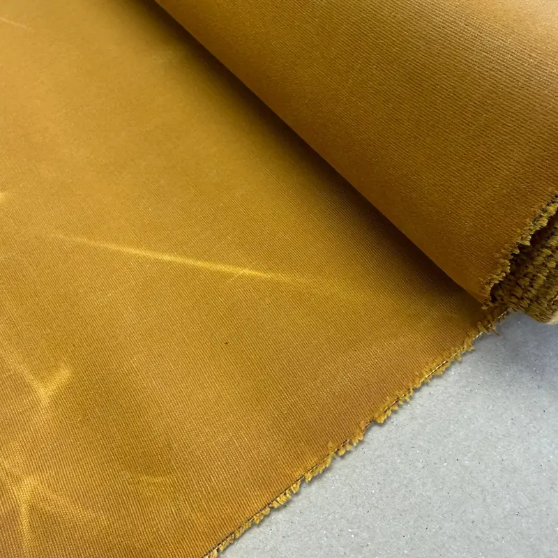 Golden Ochre Beeswax-Embedded Cotton Canvas (8 Oz) – Warm-Toned Waxed Material 1