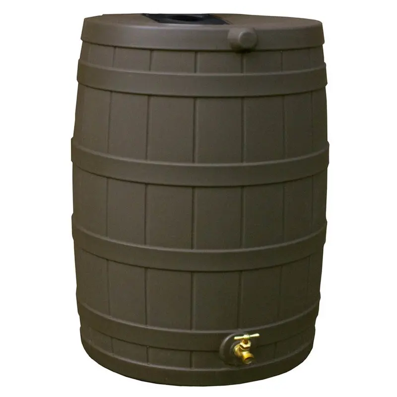Good Ideas Rain Wizard 40-Gallon Rainwater Collection Barrel In Oak Finish 1