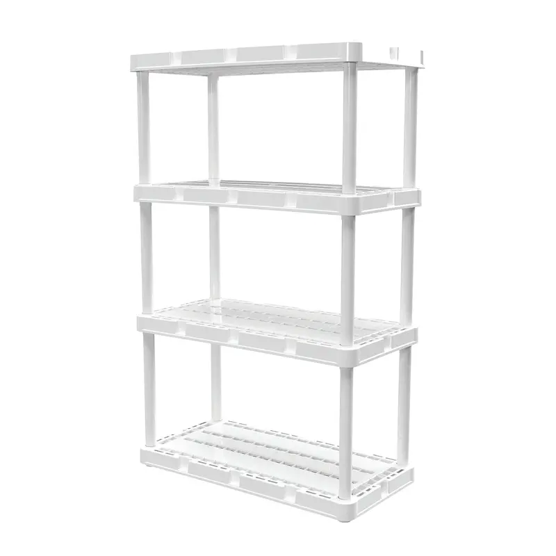 Gracious Living 4-Tier Resin Garage Storage Unit – Sleek White Finish (Open-Box) 1