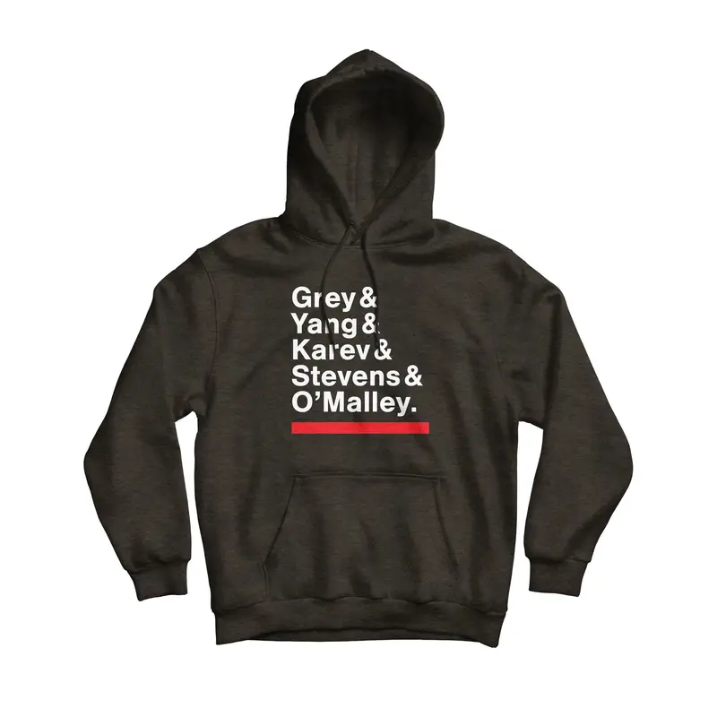 Grey'S Anatomy Character Names Charcoal Hoodie 1